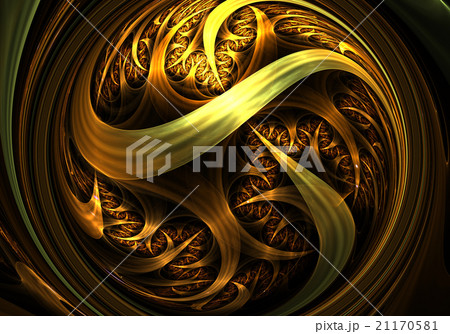 Gold fractal digital artwork 21170581