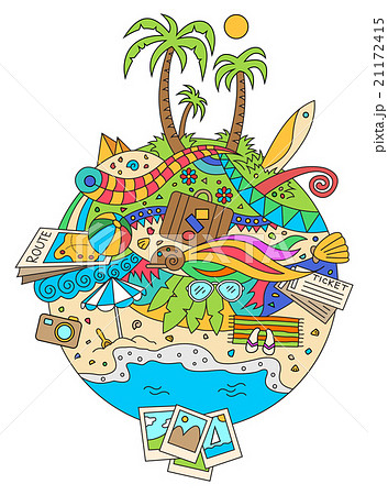 Doodle Summer Vacation Illustration 21172415