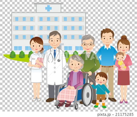 医師と高齢者　家族　医療 21175285