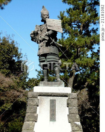 清洲公園の織田信長像の写真素材