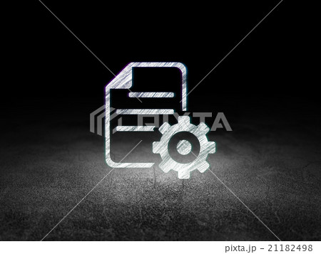 Programming concept: Gear in grunge dark room Programming concept: Gear in grunge dark room 21182498