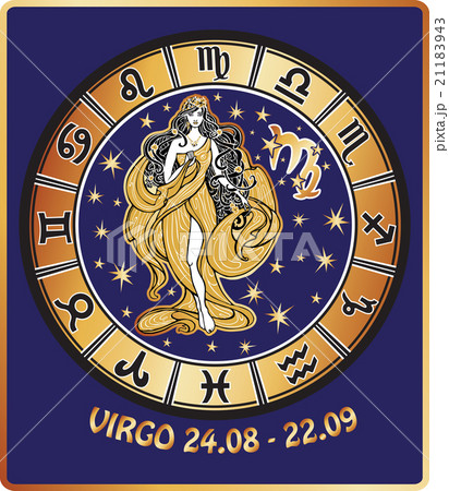 Virgo zodiac sign.Horoscope circle.Retro Virgo zodiac sign.Horoscope circle.Retro 21183943