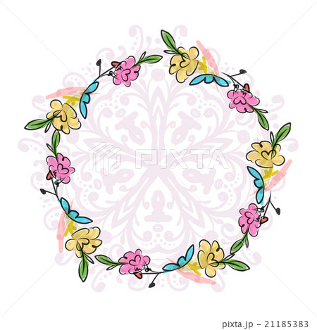 Floral wreath sketch for your design 21185383