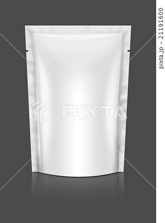 Blank foil packaging pouch isolated on gray 21191600