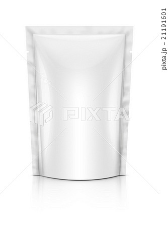 Blank foil packaging pouch isolated on white Blank foil packaging pouch isolated on white 21191601