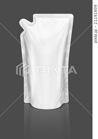 Blank packaging refill pouch isolated on gray Blank packaging refill pouch isolated on gray 21191609