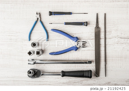 Instruments working on a wooden table 21192425