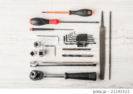 Instruments working on a wooden table 21192522