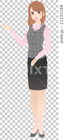 事務服の女性2（オフィスレディ） 全身のイラスト素材 [21193288] - PIXTA