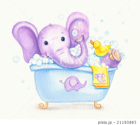 Bathing baby elephant. 21193865