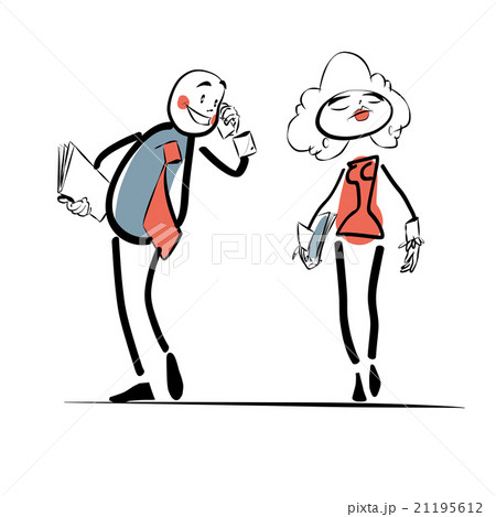 Flirting businessman gazed at a beautiful woman Flirting businessman gazed at a beautiful woman 21195612