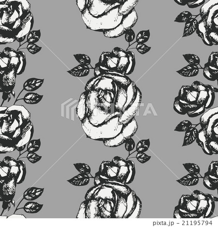 Vintage black and white rose pattern Vintage black and white rose pattern 21195794