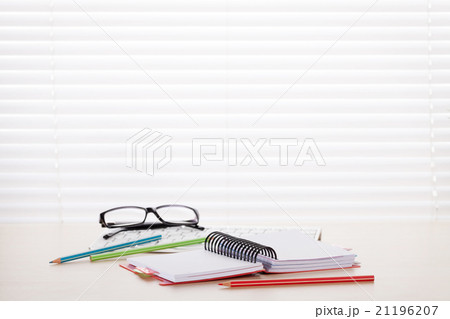 Office desk workplace with supplies Office desk workplace with supplies 21196207