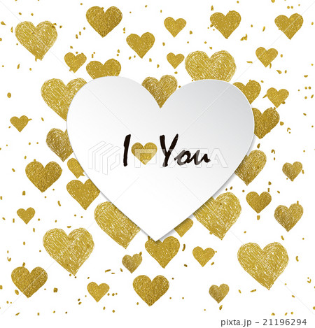 Frame made of golden foil hearts Frame made of golden foil hearts 21196294