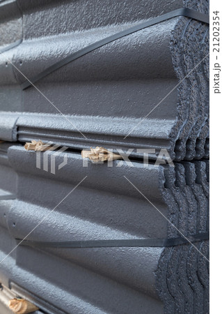 stack of concrete roof tile (gray color)  21202354