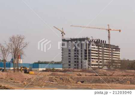 Building construction site with Crane 21203040
