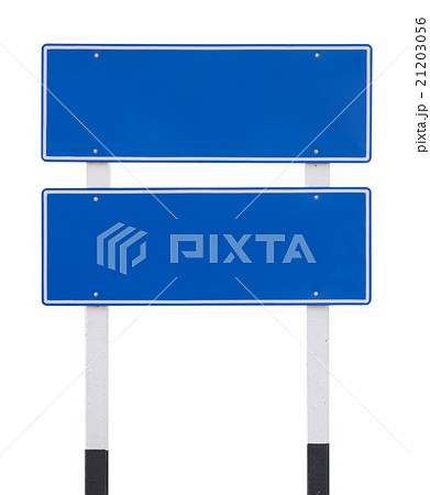 two blue empty traffic sign isolated on white two blue empty traffic sign isolated on white 21203056