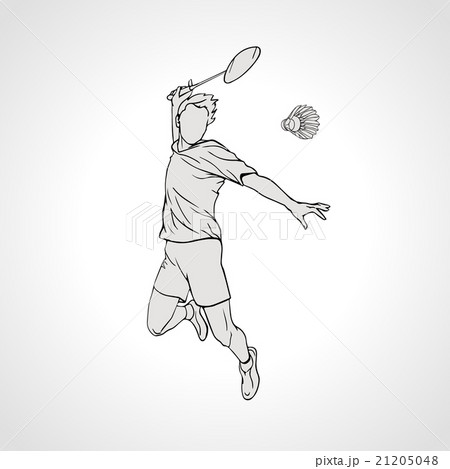 Vector Illustration Of Badminton Player Handのイラスト素材