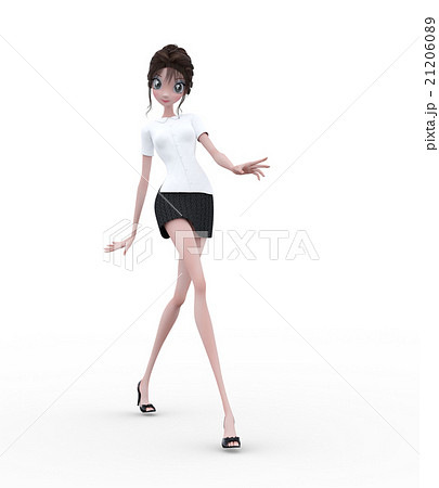 モデルポーズの女性 perming3DCGイラスト素材 モデルポーズの女性 perming3DCGイラスト素材 21206089
