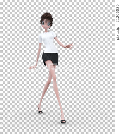 モデルポーズの女性 perming3DCGイラスト素材 モデルポーズの女性 perming3DCGイラスト素材 21206089