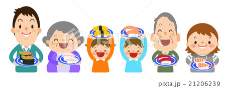 3世代家族-回転すし 21206239