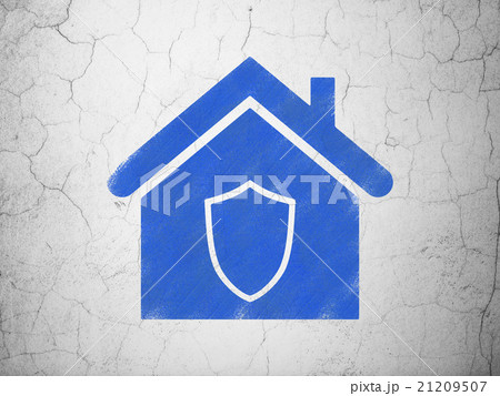 Business concept: Home on wall background Business concept: Home on wall background 21209507