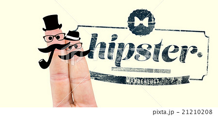 Composite image of two fingers with mustache 21210208