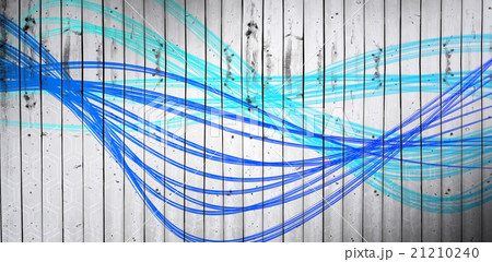 Composite image of curved laser light design in blue 21210240