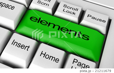 elements word on keyboard button 21211679