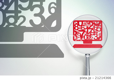 Studying concept:  Computer Pc with optical glass 21214366