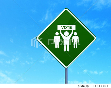 Political concept: Election Campaign on road sign Political concept: Election Campaign on road sign 21214403