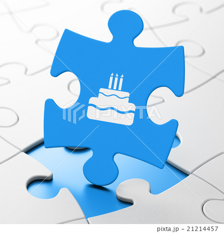 Entertainment, concept: Cake on puzzle background 21214457