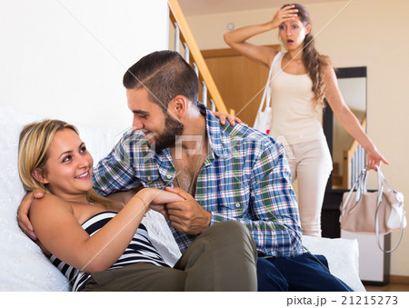 Partner discovering adultery. 21215273