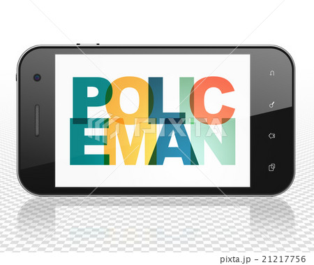 Law concept: Smartphone with Policeman on  display 21217756