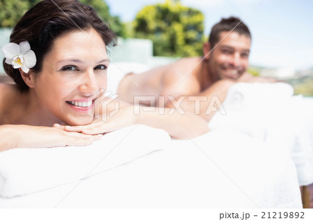 Young couple relaxing on massage table 21219892