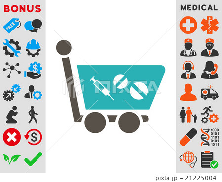 Medication Shopping Cart Icon 21225004