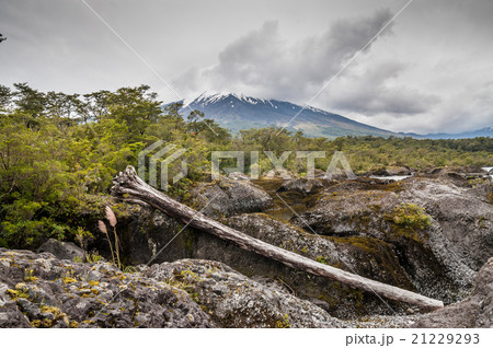 Osorno vulcan in cloudy weather, Chile 21229293