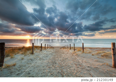 romantic path to sand beach at sunset romantic path to sand beach at sunset 21230149