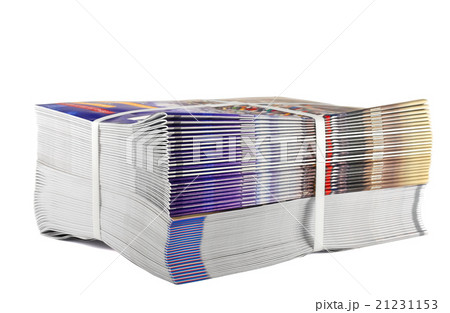 Pile of bundled magazines 21231153