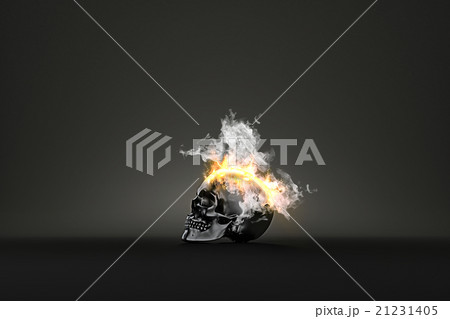 Skull burning in flames 21231405