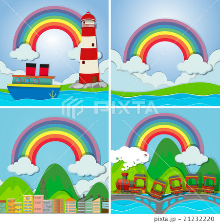 Four scenes with rainbow 21232220