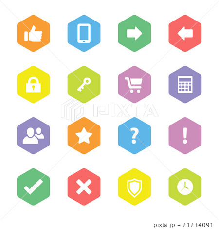 colorful flat computer and miscellaneous icon set 21234091