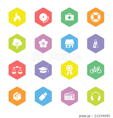 colorful flat safety and miscellaneous icon set 21234095