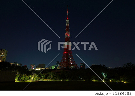 東京タワー ライトアダウン 消灯の写真素材