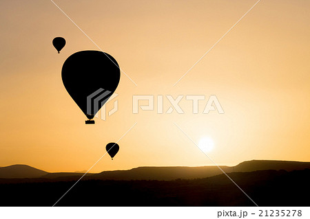 Silhouette of hot air balloons 21235278