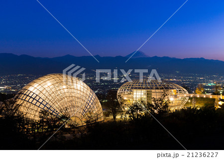 笛吹川フルーツ公園夜景の写真素材