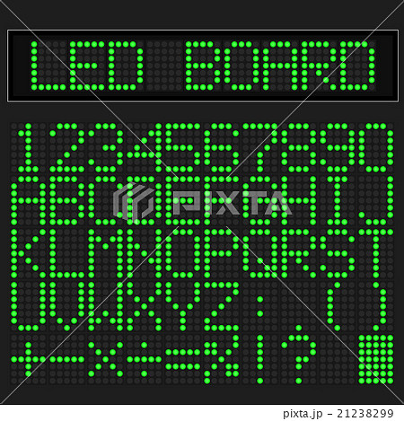 Green LED digital font Green LED digital font 21238299