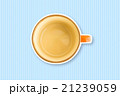 コーヒーカップ（オレンジ色）とストライプ背景 21239059