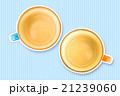コーヒーカップとストライプ背景（ブルー） 21239060