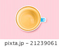 コーヒーカップ（水色）とストライプ背景 21239061